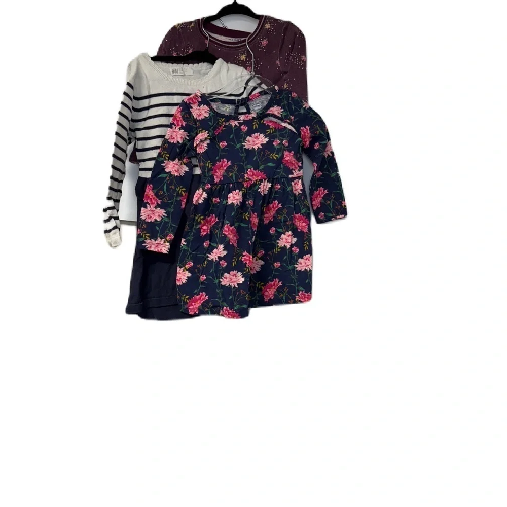 Girls Bundle Black and Pink Long Sleeve Tees 2T